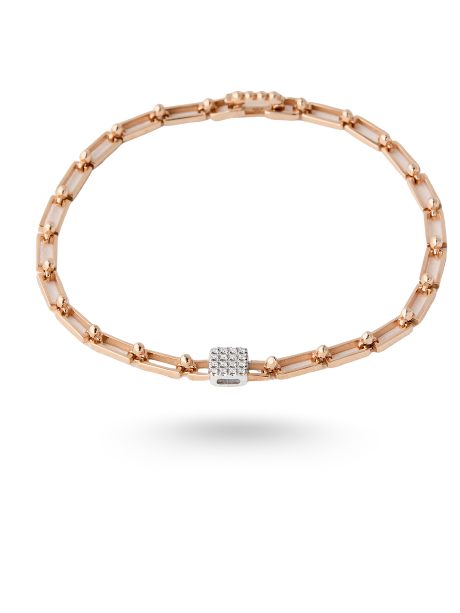 0.09 Karat Cube Chain Pırlanta Bileklik