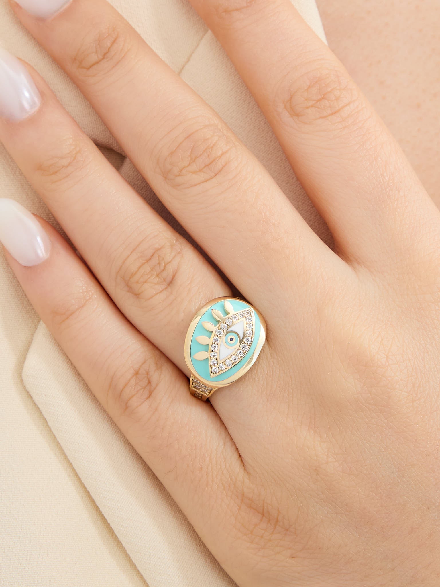 5.16 Gr. Nefertari Eye Altın Yüzük