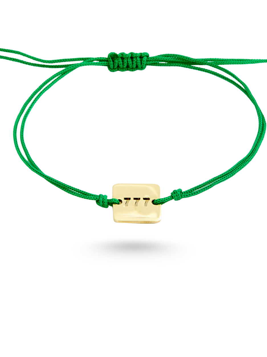 0.90 Gr. 777 Green Altın İp Bileklik