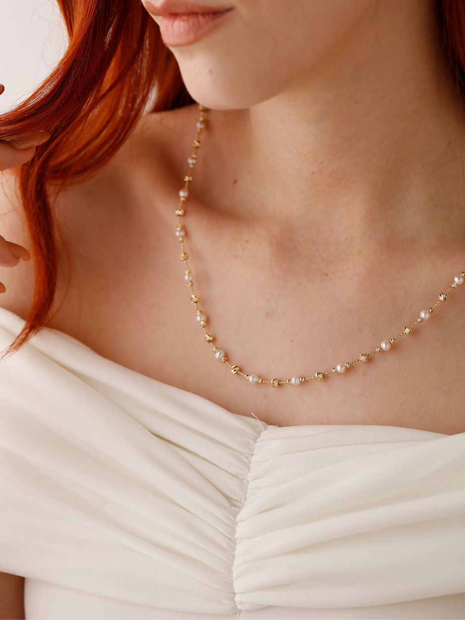 9.88 Gr. Altın İnci Kolye