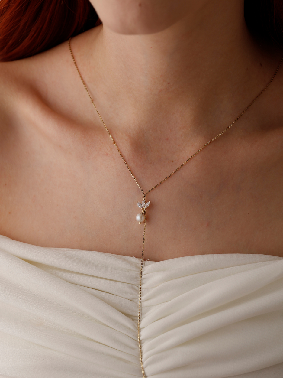 3.14 Gr. Bride Altın İnci Kolye