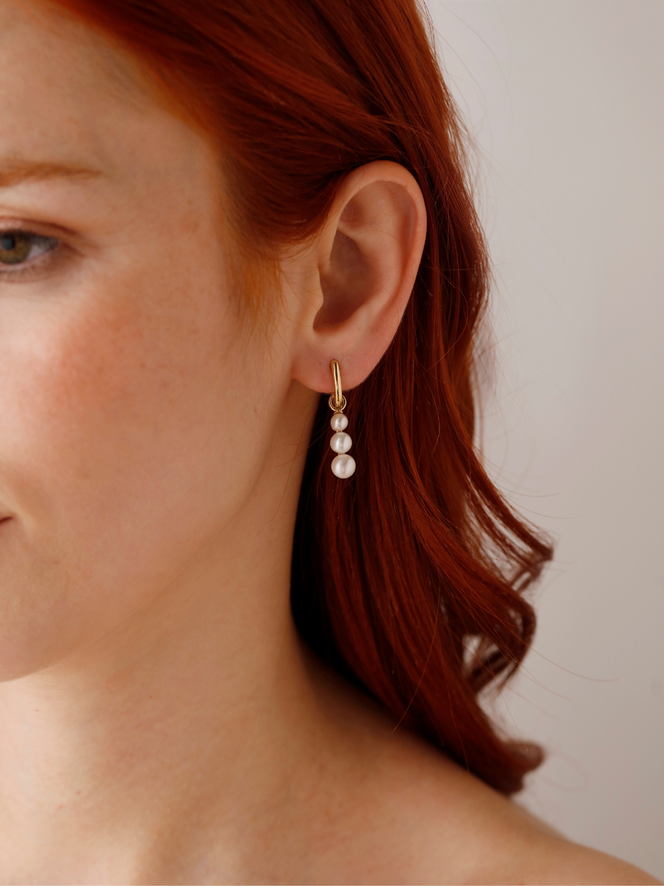 4.09 Gr. Bride Altın İnci Küpe