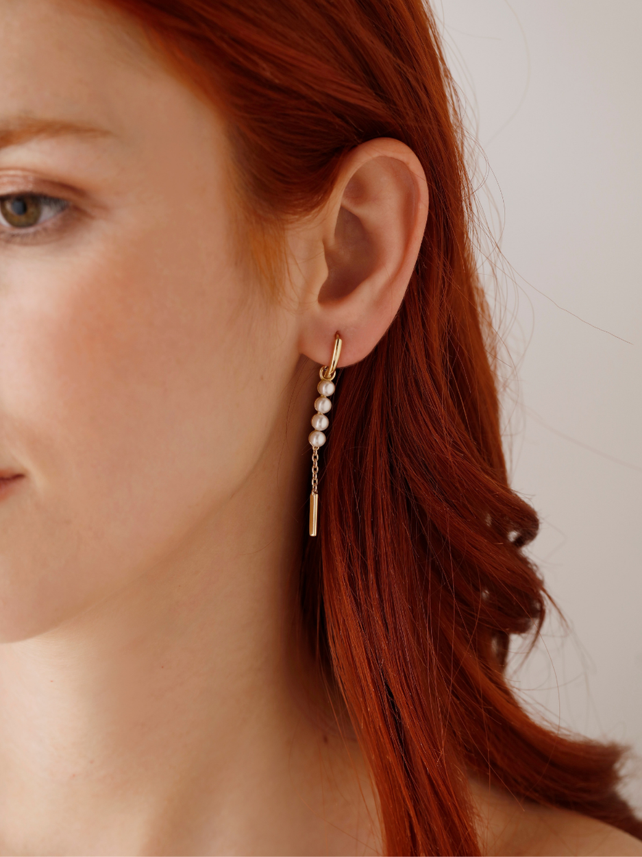 4.41 Gr. Altın İnci Tılsım Küpe