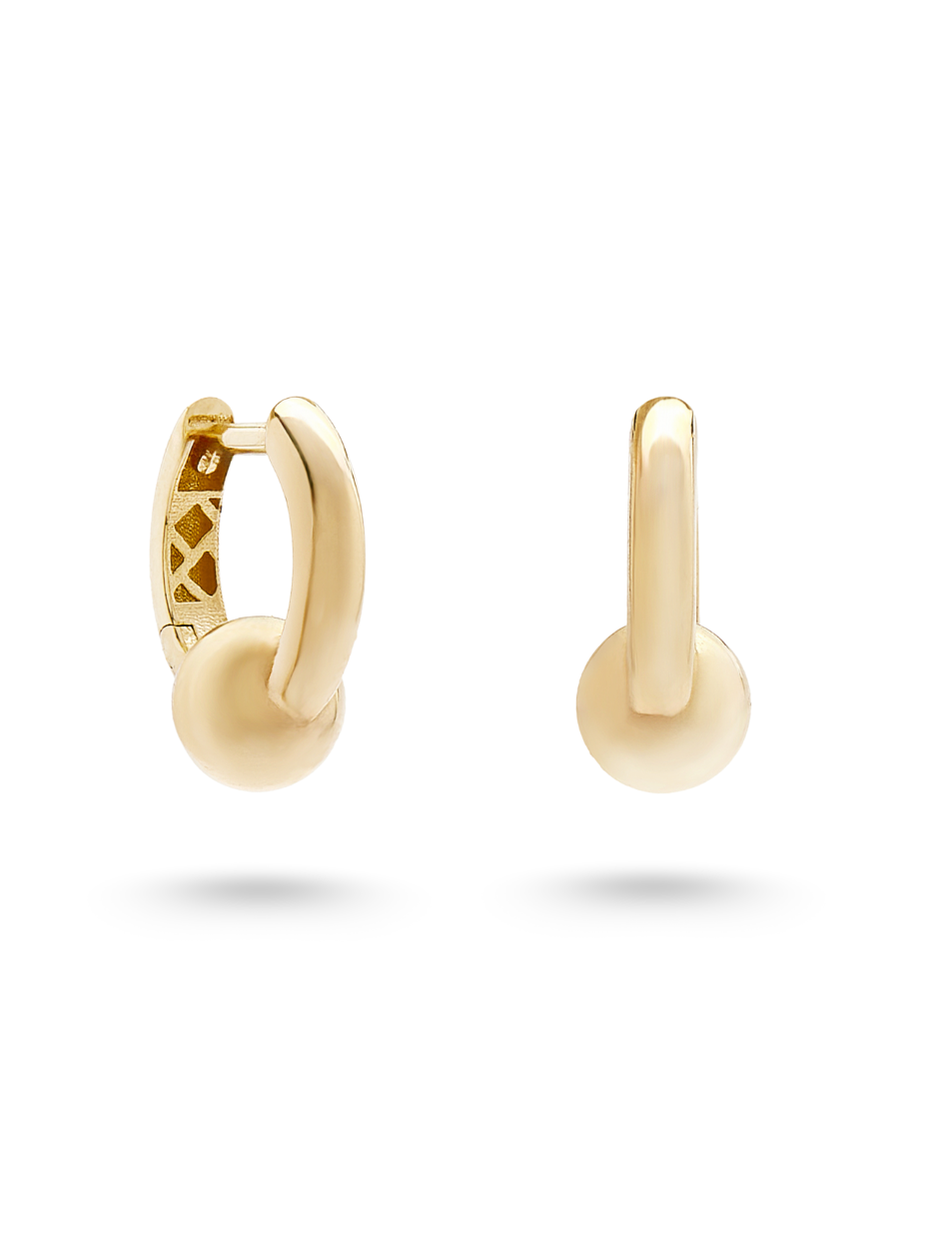 2.98 Gr. Marble Altın Huggie Küpe