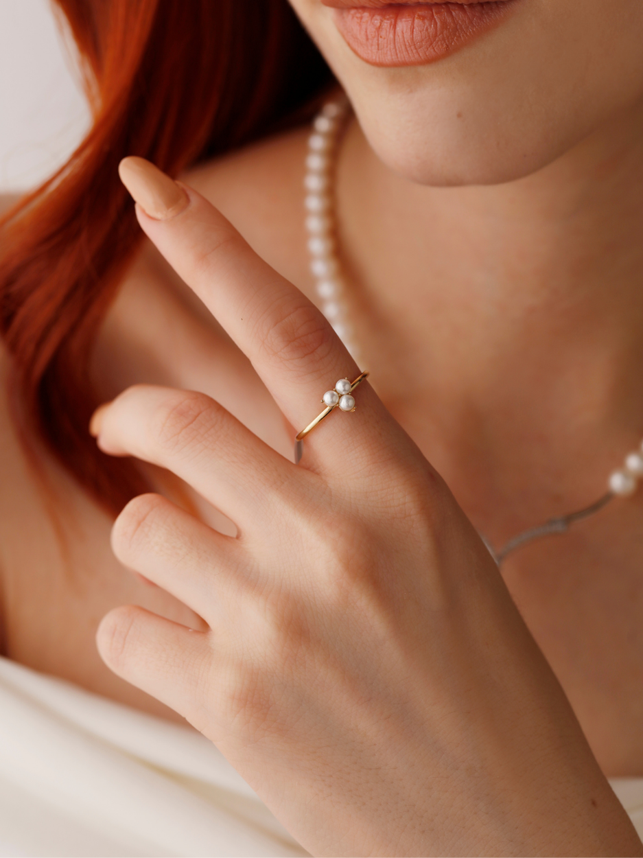 3.95 Gr. Bride Altın İnci Yüzük