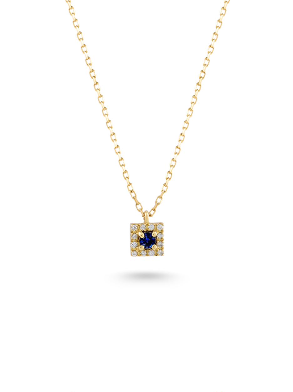 0.08 Karat Tera Sapphire Pırlanta Kolye