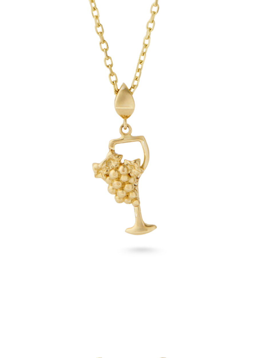 3.85 Gr. Üzüm Şarabı Altın Kolye