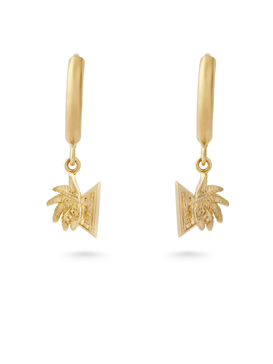 2.56 Gr. Palmiye Altın Drop Küpe