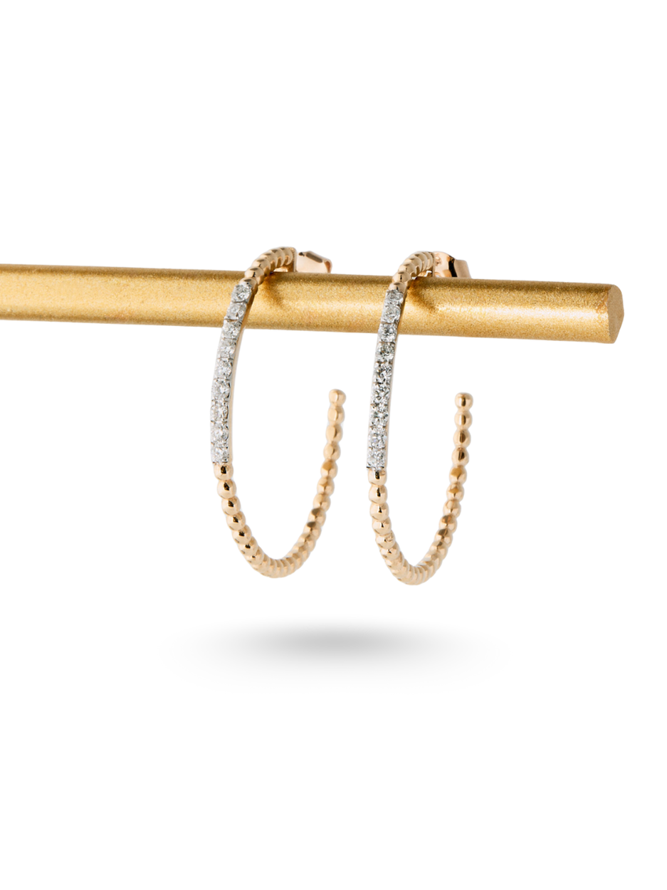 0.28 Karat Orien Pırlanta Hoop Küpe