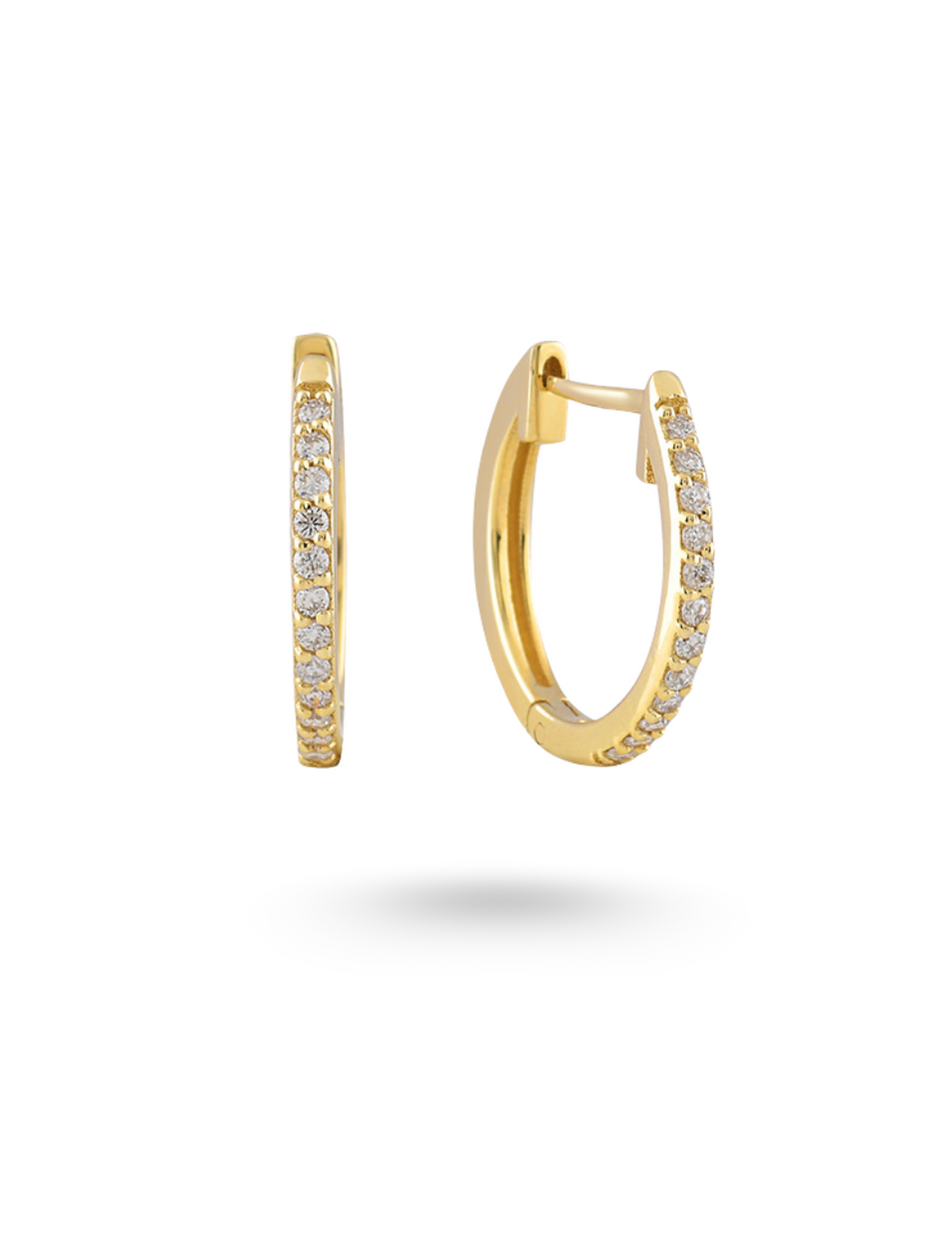 0.18 Karat Infinite Sparkle Pırlanta Hoop Küpe