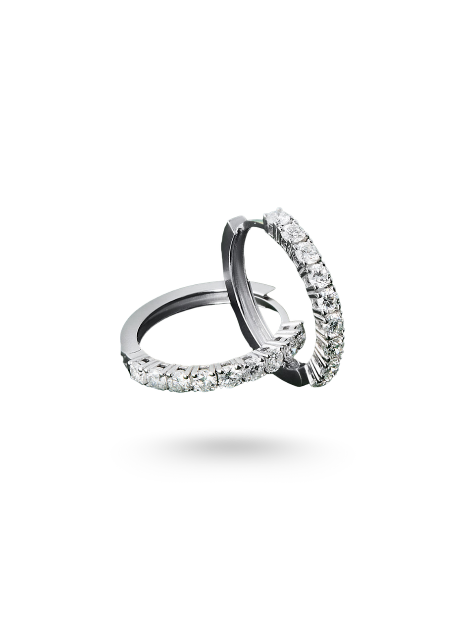 1.24 Karat Half Tour Dia Pırlanta Huggie Küpe