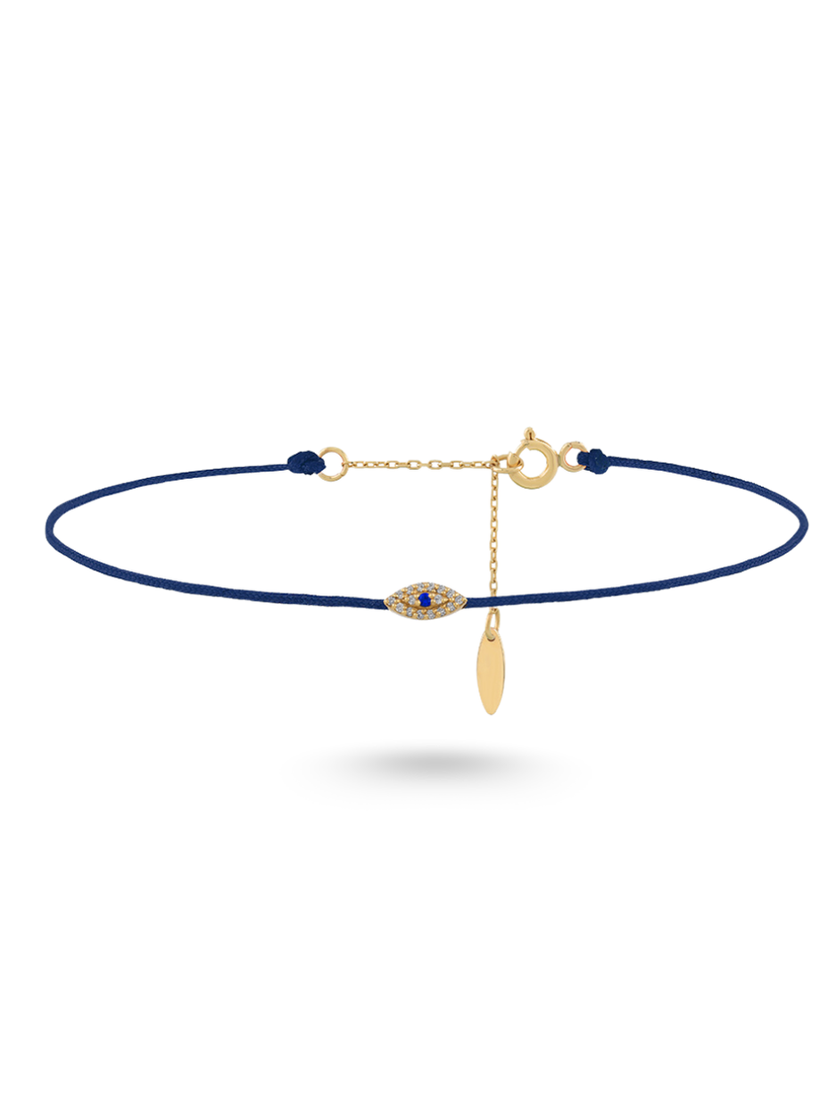 0.08 Karat Iris Eye Navy Blue String