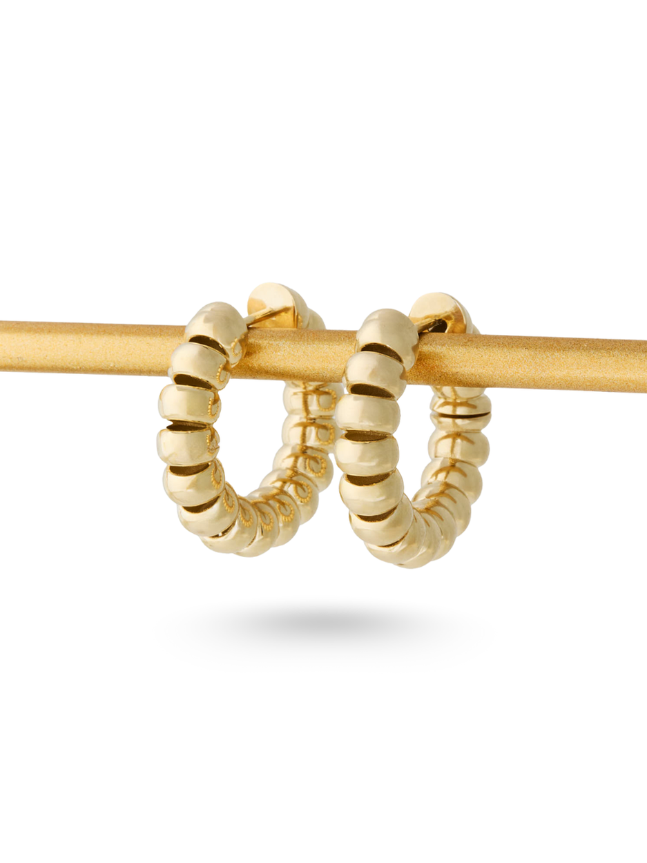 7.20 Gr. Fleur Altın Hoop Küpe