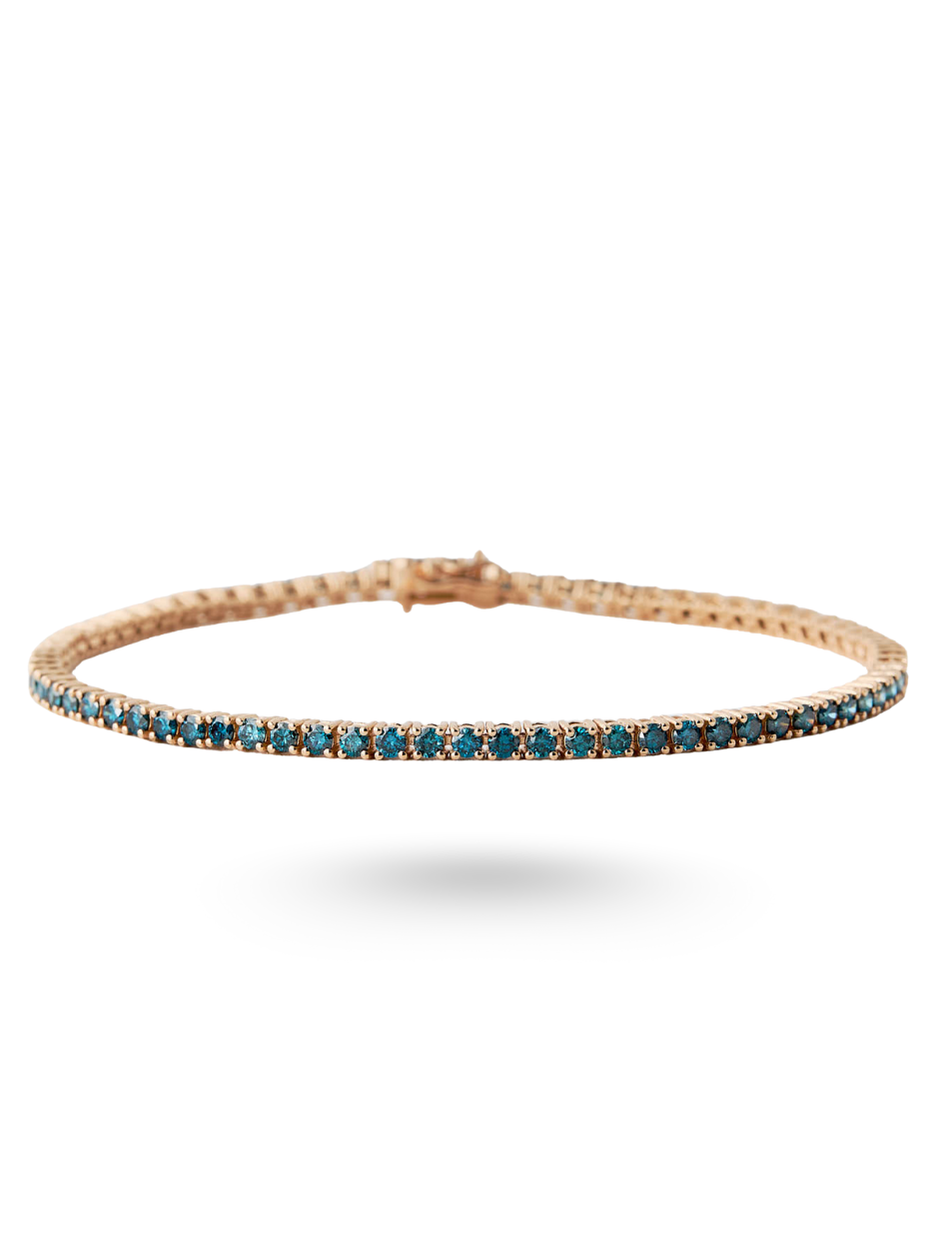 3.97 Karat Rose Tennis Pırlanta Suyolu Bileklik