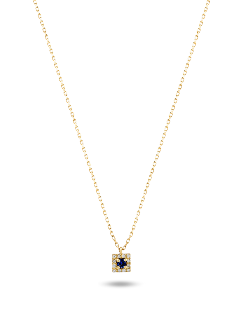 0.08 Karat Tera Sapphire Pırlanta Kolye