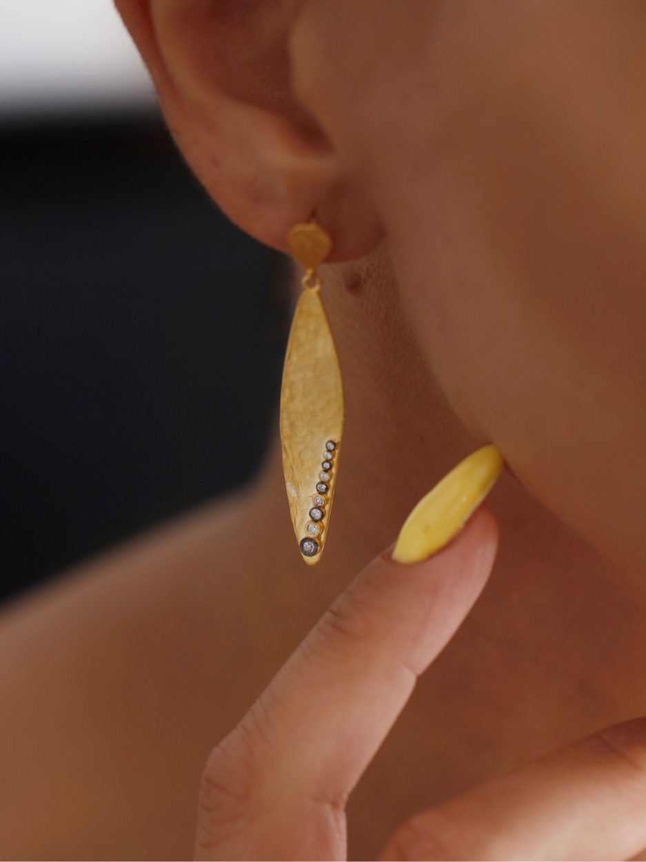 4.56 Gr. Silv Altın Drop Küpe