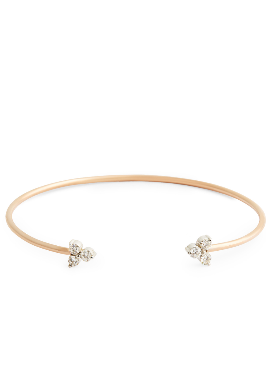 0.57 Karat Flower Cuff Pırlanta Kelepçe Bileklik