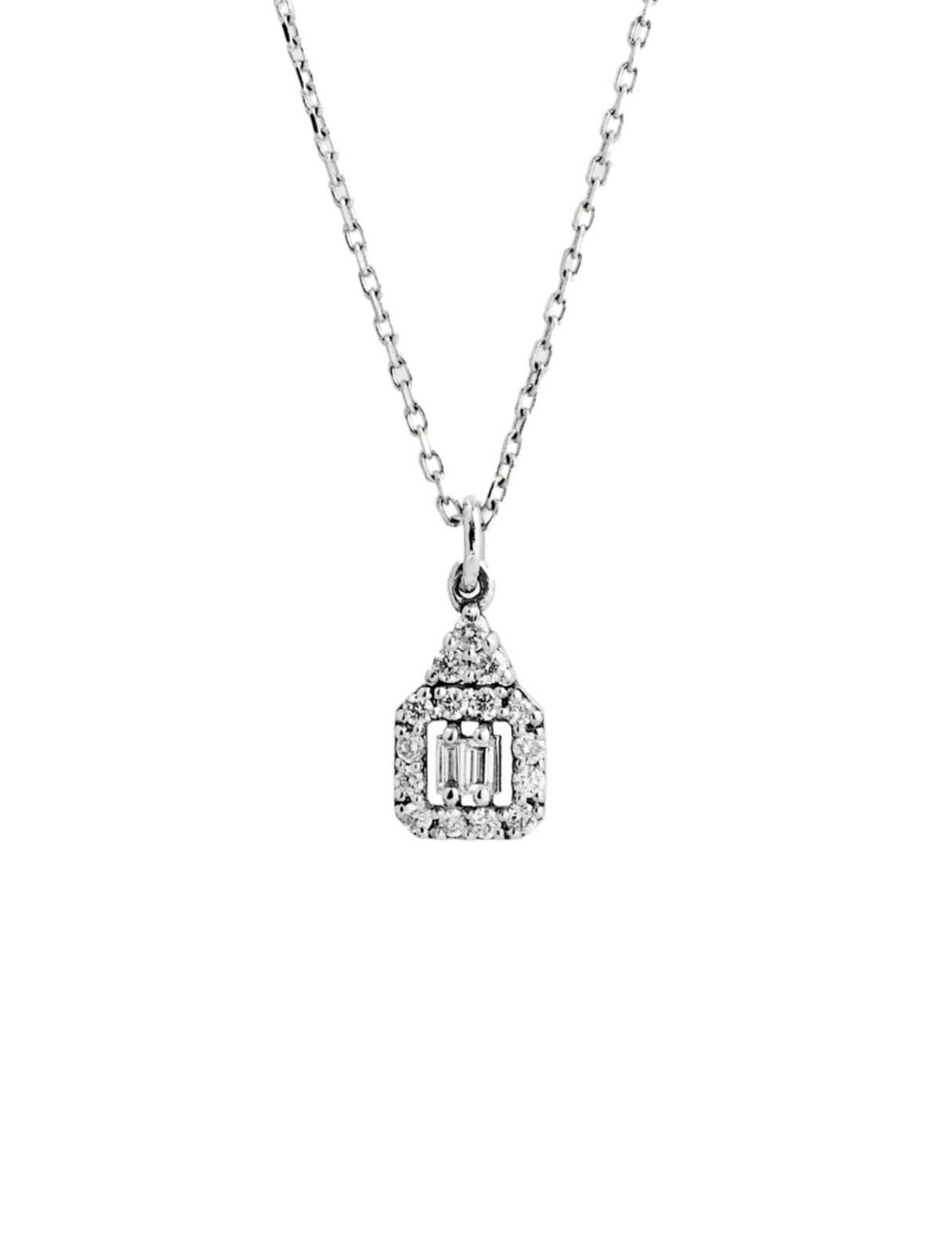 0.17 Karat Baguet Pırlanta Baget Kolye