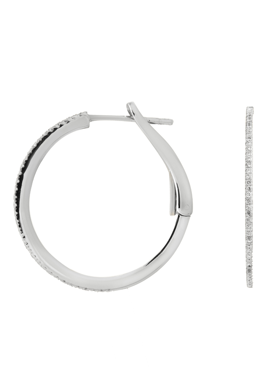 0.36 Karat Tiny Pırlanta Hoop Küpe