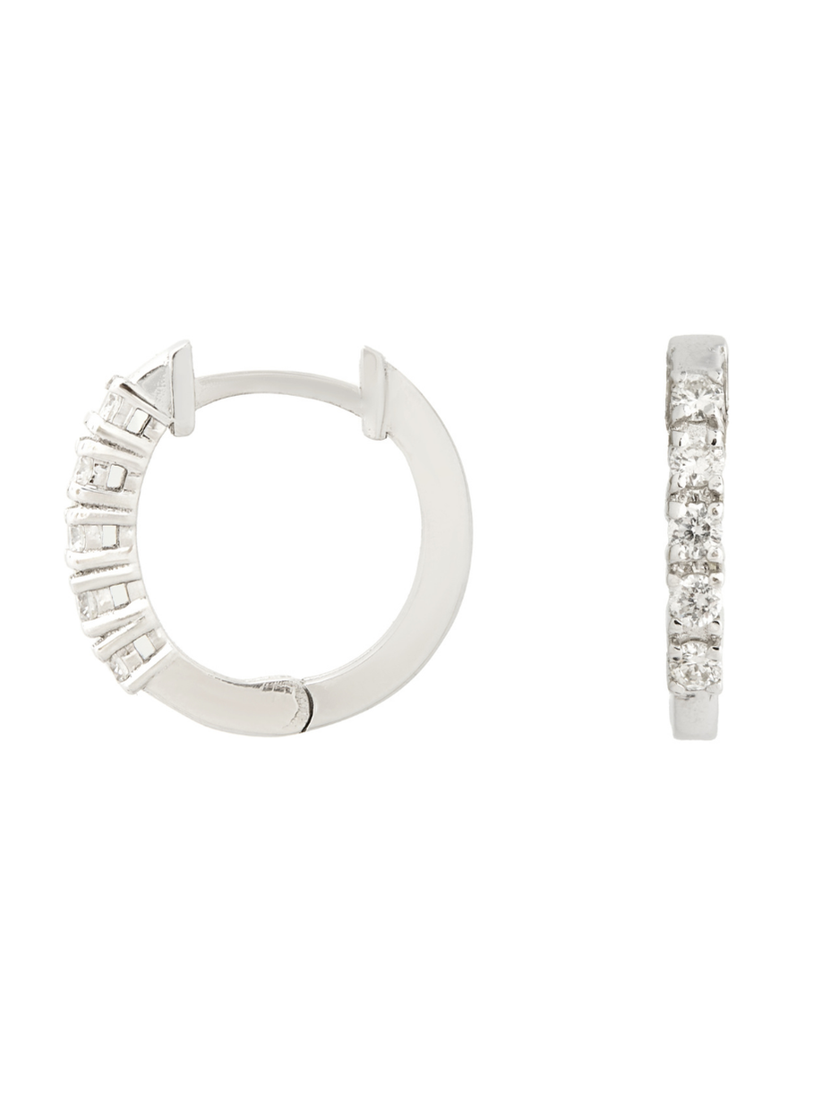 0.24 Karat Five Pırlanta Huggies Küpe