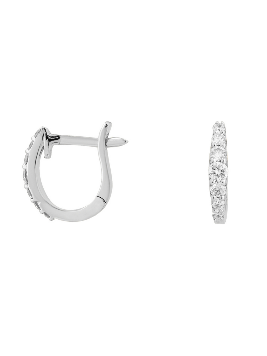 0.30 Karat Quenara Pırlanta Huggie Küpe