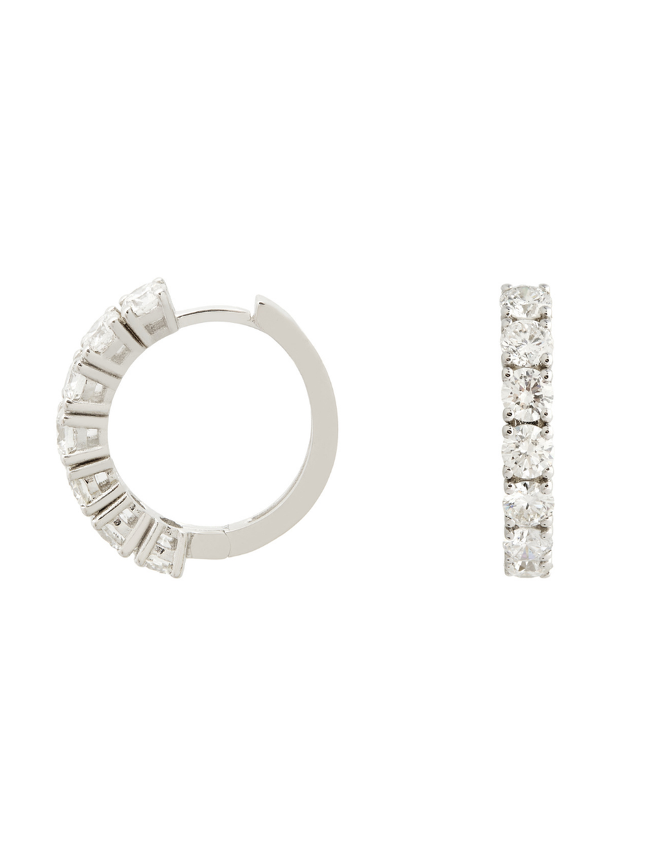 1.85 Karat Seven Pırlanta Huggies Küpe