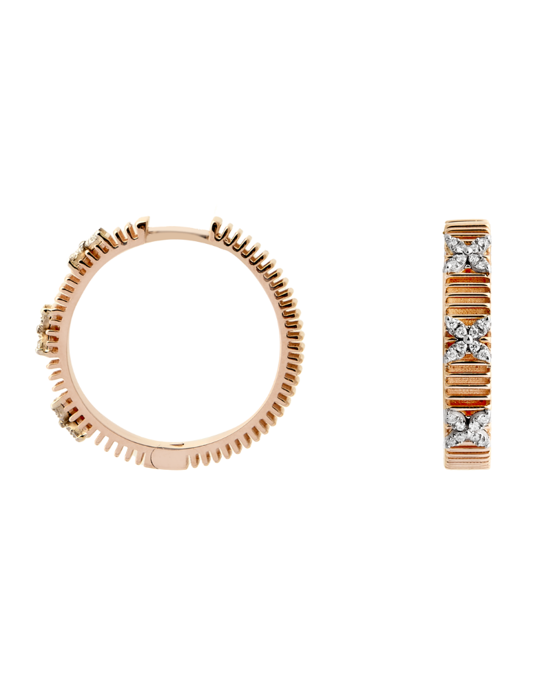 0.15 Karat Lotus Pırlanta Hoops Küpe