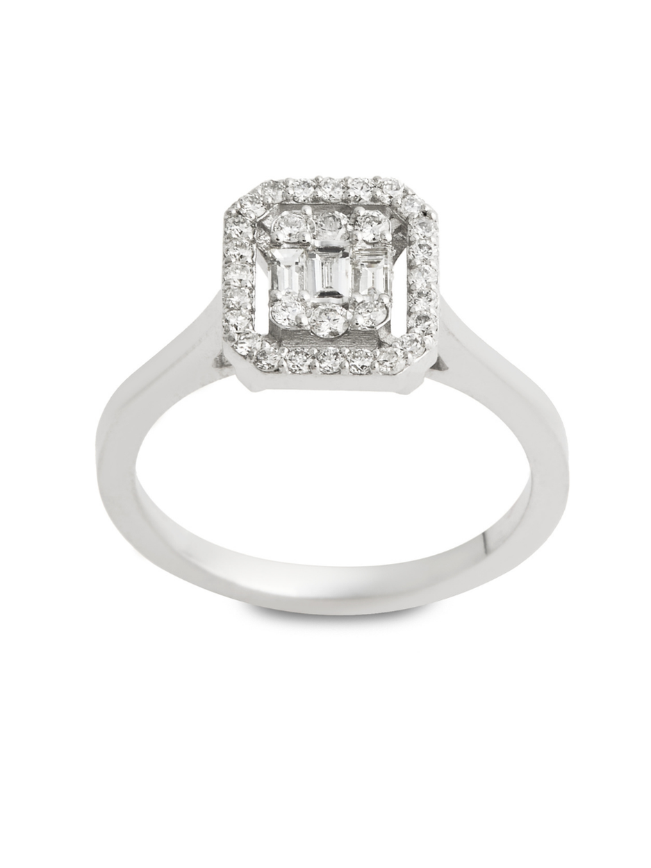 0.13 Karat Ceti Pırlanta Baget Yüzük