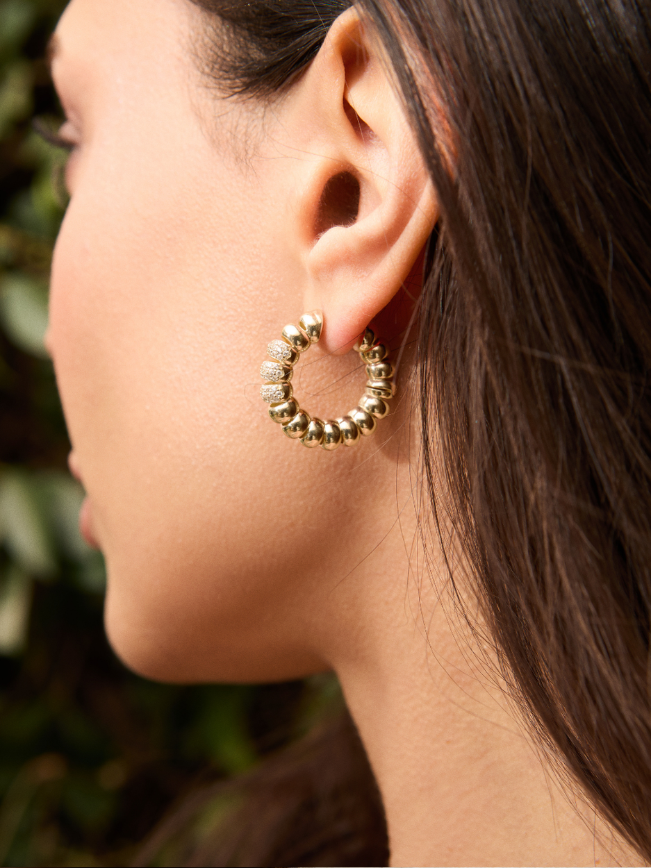 8.80 Gr. Maarla Altın Hoop Küpe