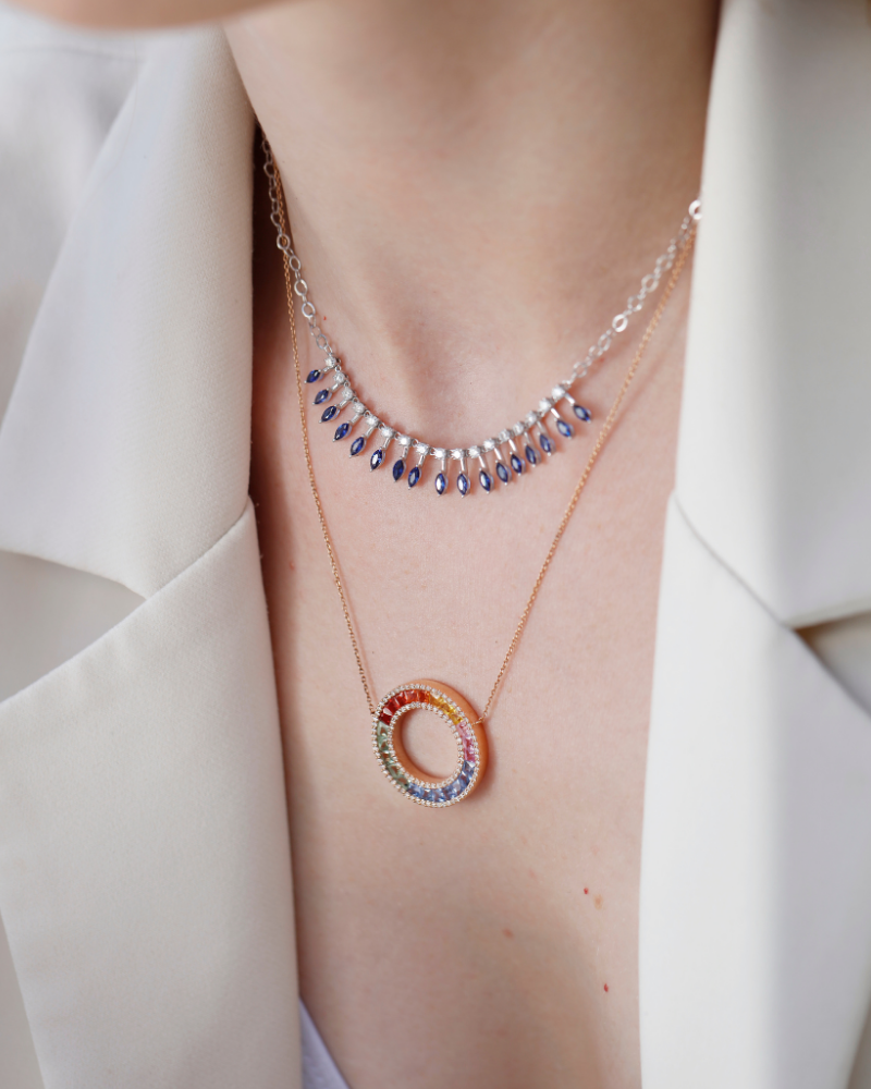 4.55 Karat Rainbow Pırlanta Kolye