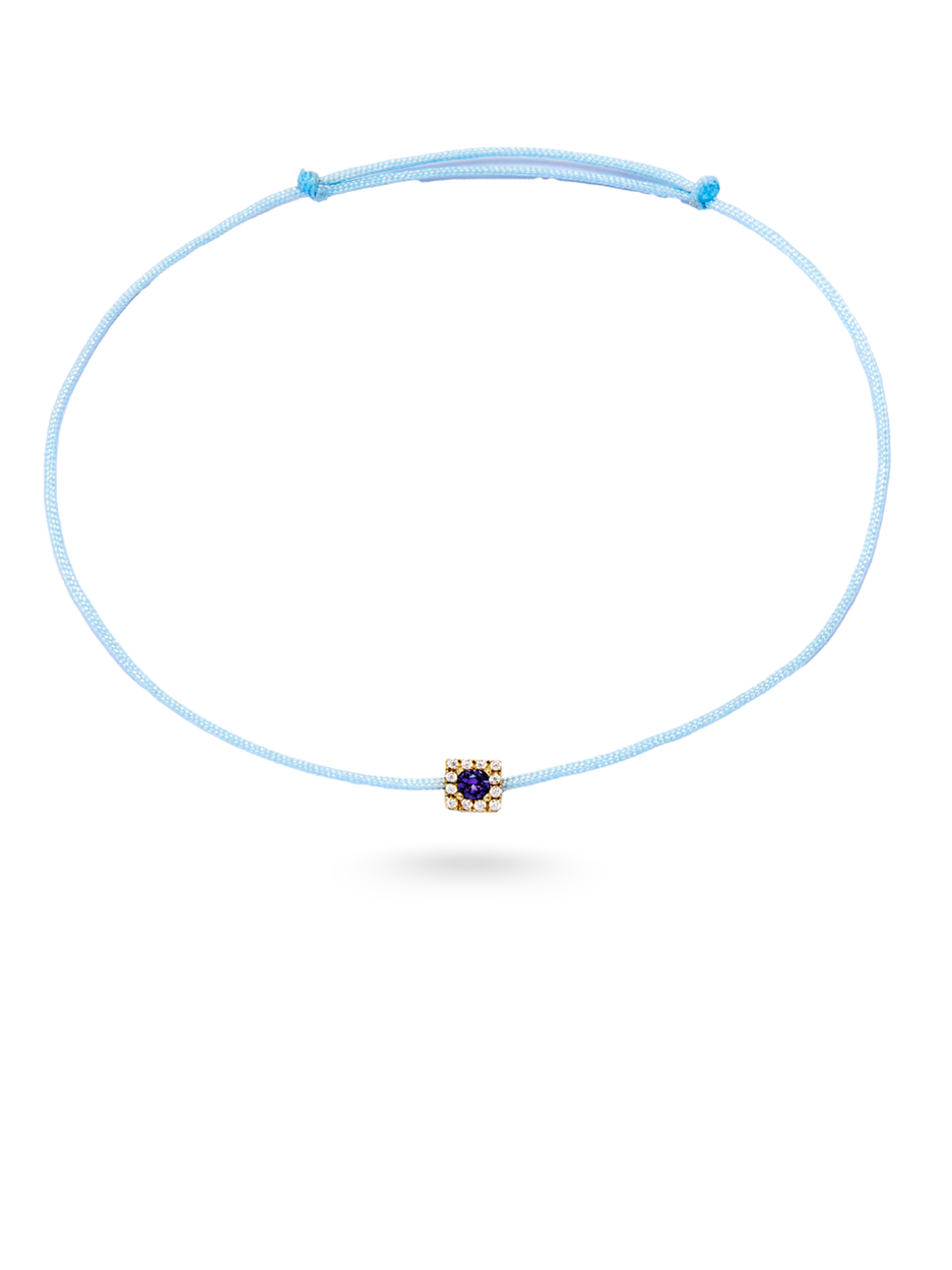 0.45 Gr. Blue Dot Altın İp Bileklik