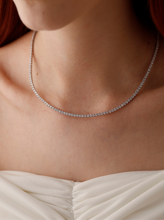 Bride Beyaz Altın Taşlı Kolye