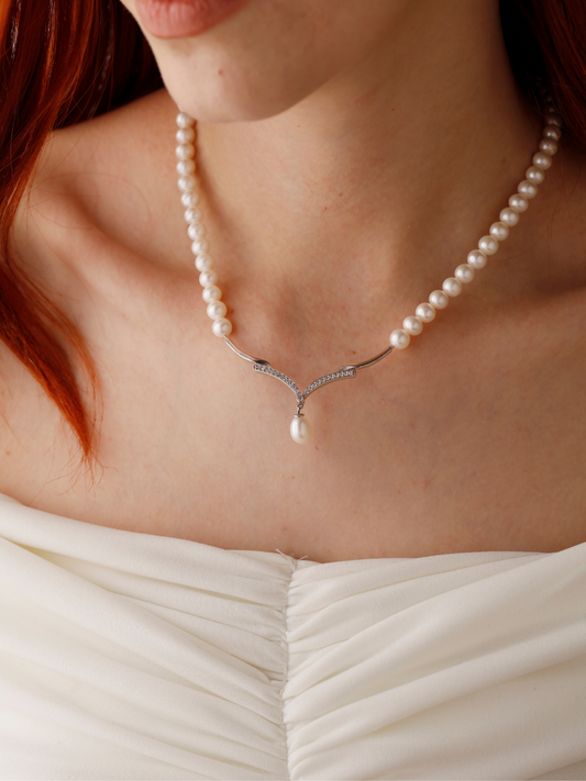 Bride Altın İnci Kuğu Kolye