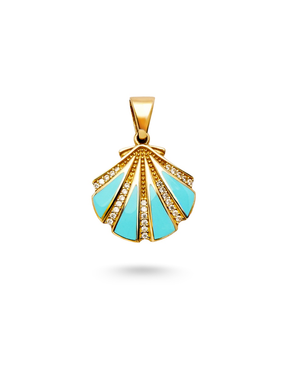 Blue Seashell Charm