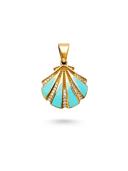 Blue Seashell Charm