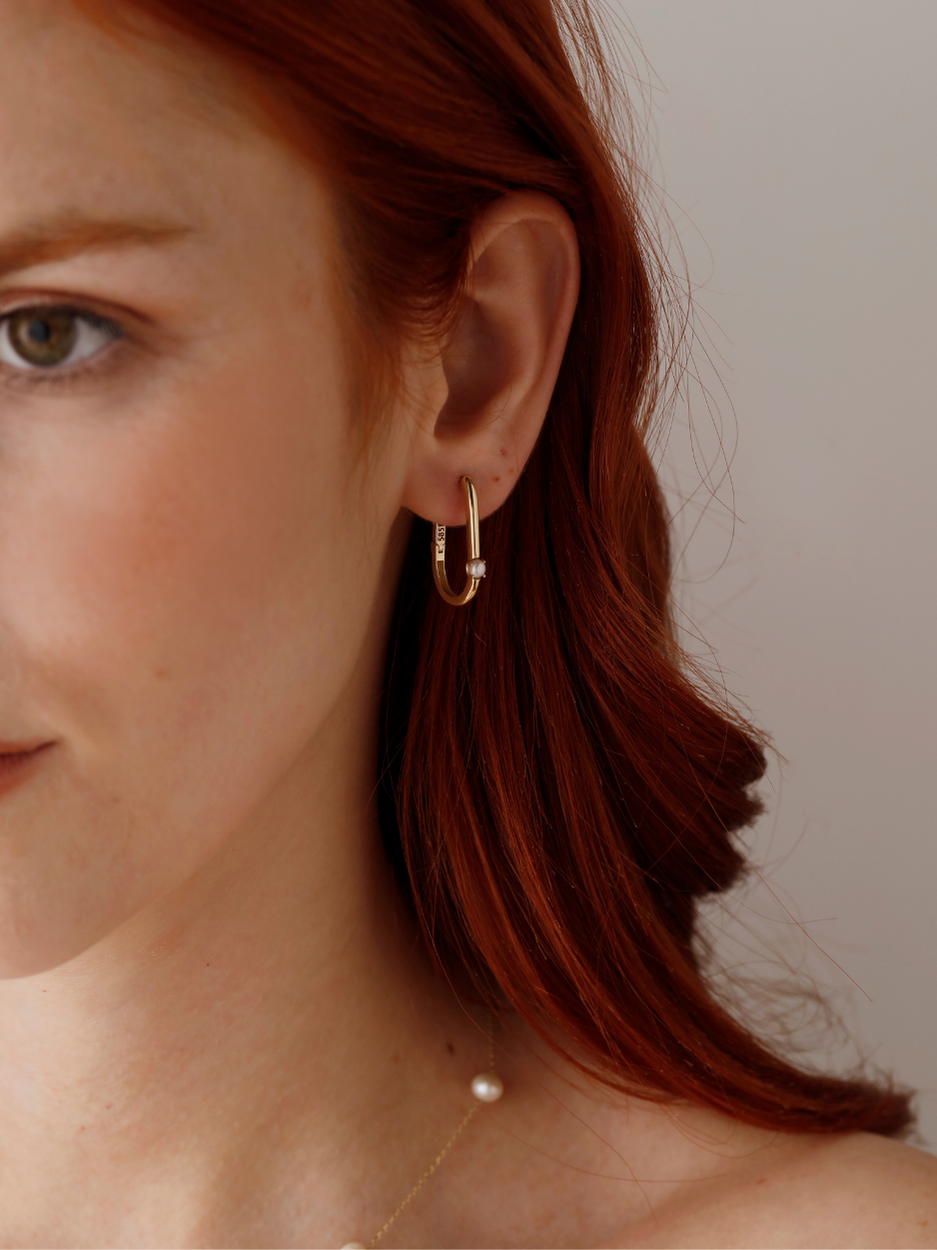 Altın İnci Universe Küpe