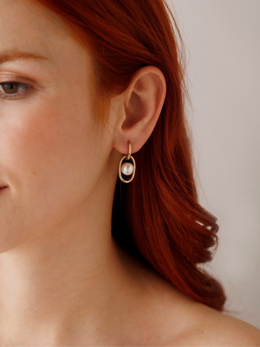 Altın İnci Universe Küpe