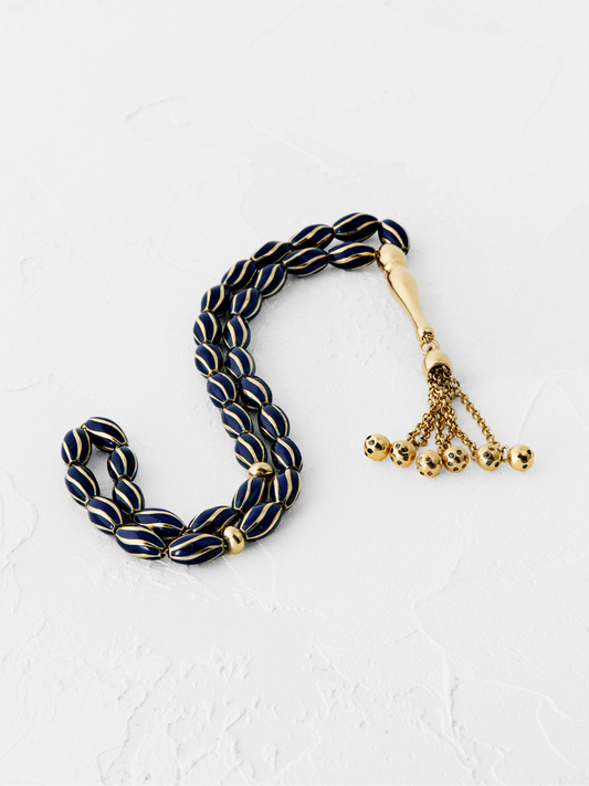 Altın Lacivert Stil Tesbih