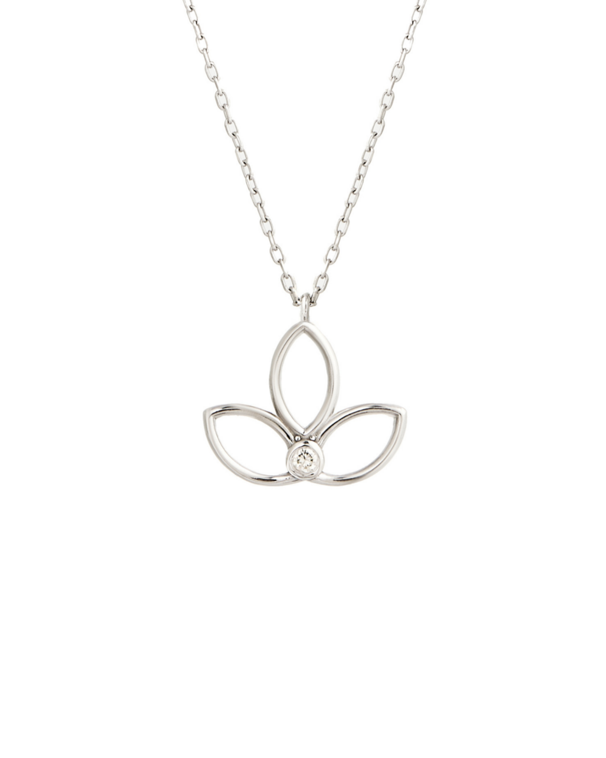 0.03 Ct. Pırlanta Lotus Kolye