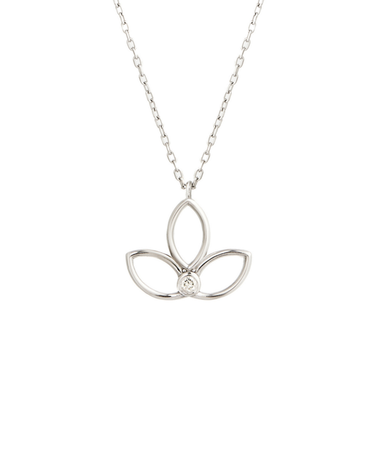 0.03 Ct. Pırlanta Lotus Kolye