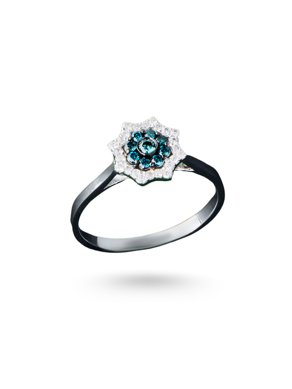 Blue Diamond Corsage Ring