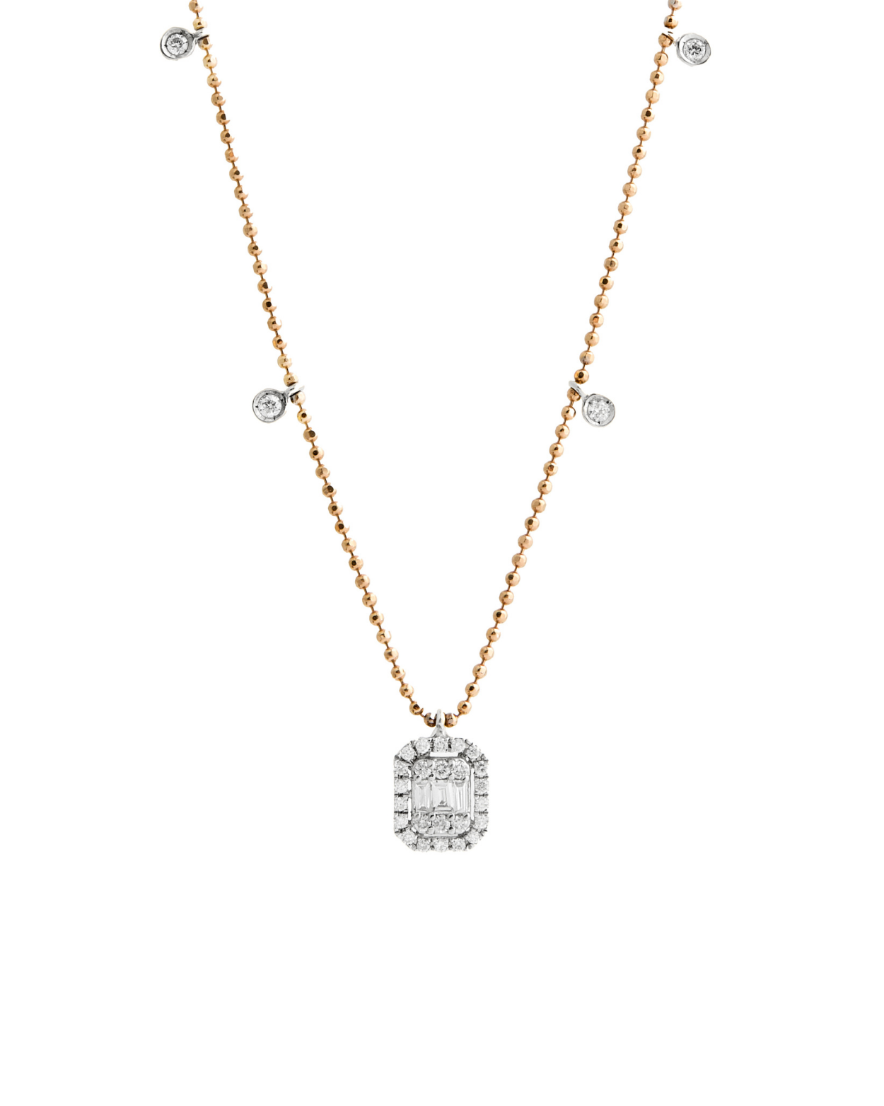 0.30 Karat Baguet Chain Pırlanta Kolye