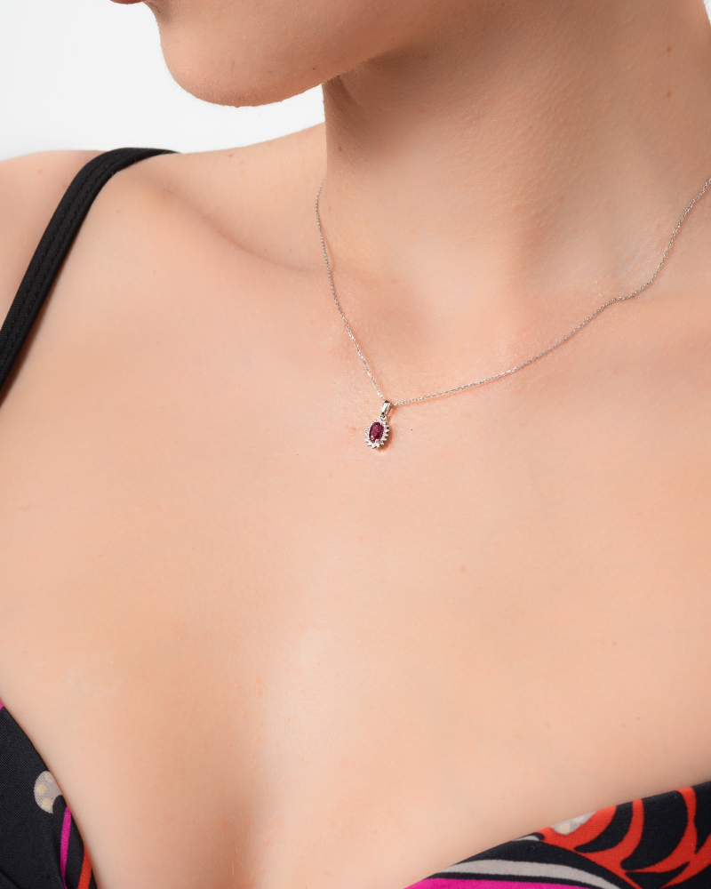 0.36 Karat Inferno Pırlanta Yakut Kolye