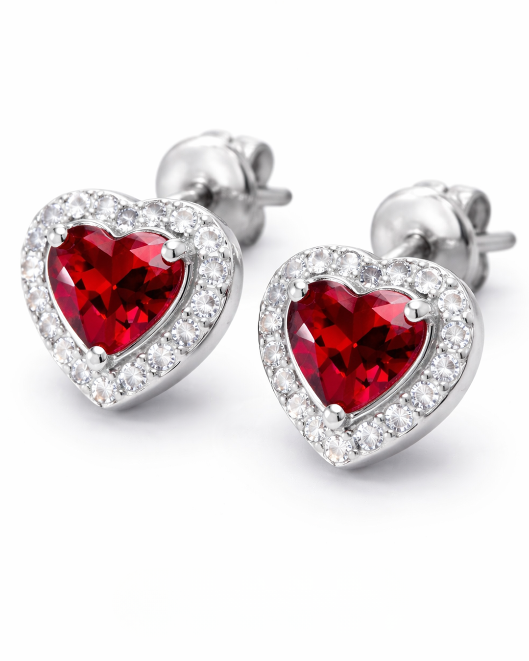 0.74 Karat Lover's Pırlanta Yakut Stud Küpe