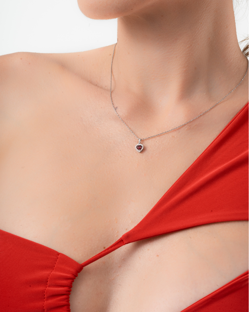 0.39 Karat Lover's Pırlanta Yakut Kolye