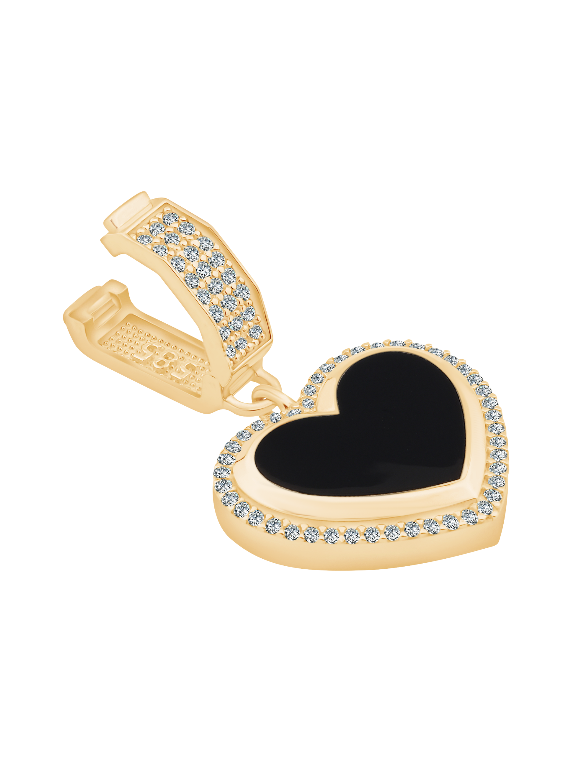 EMA Siyah Mine Kalp Kolye Ucu Charm