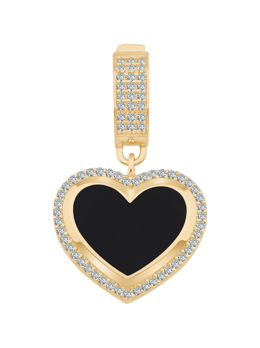 EMA Siyah Mine Kalp Kolye Ucu Charm