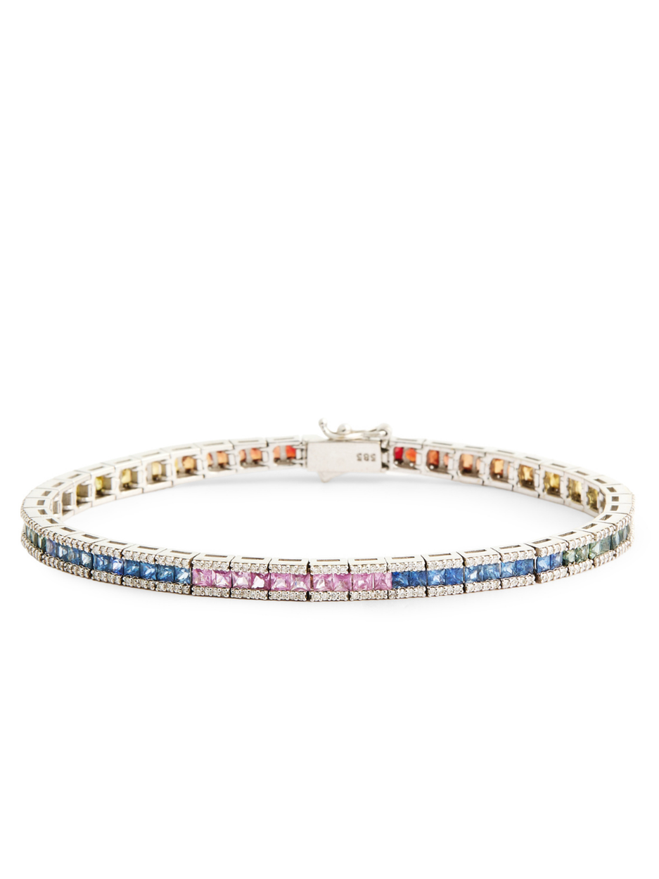 5.61 Karat Rainbow Tennis Pırlanta Suyolu Bileklik