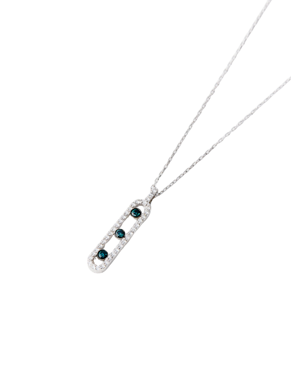 Blue Diamond Sıralı Kolye