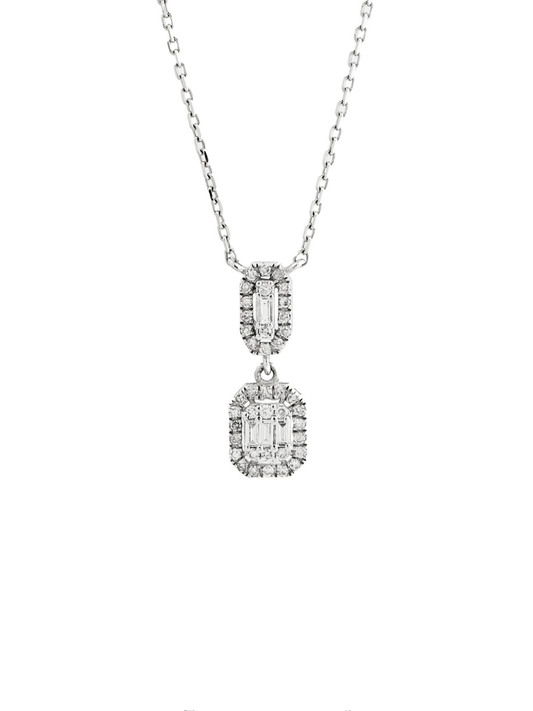 0.18 Karat Baguette Drop Pırlanta Kolye